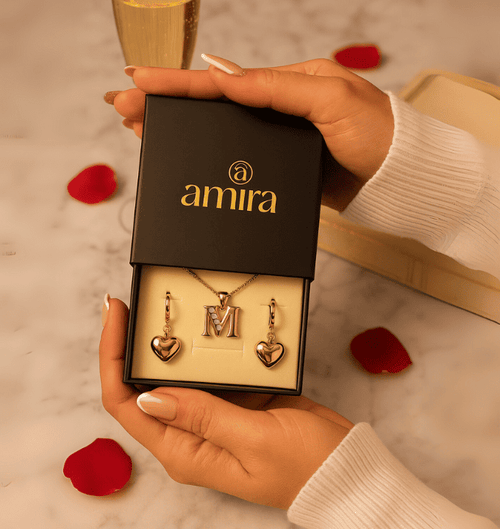 collar inicial con Doble baño de oro 18k+joyero personalizado de🎁